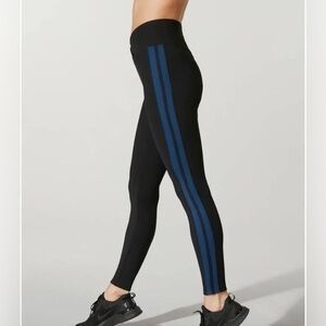 Barry’s Year of Ours Side Stripe Black Leggings Criss Cross Front Womens Small